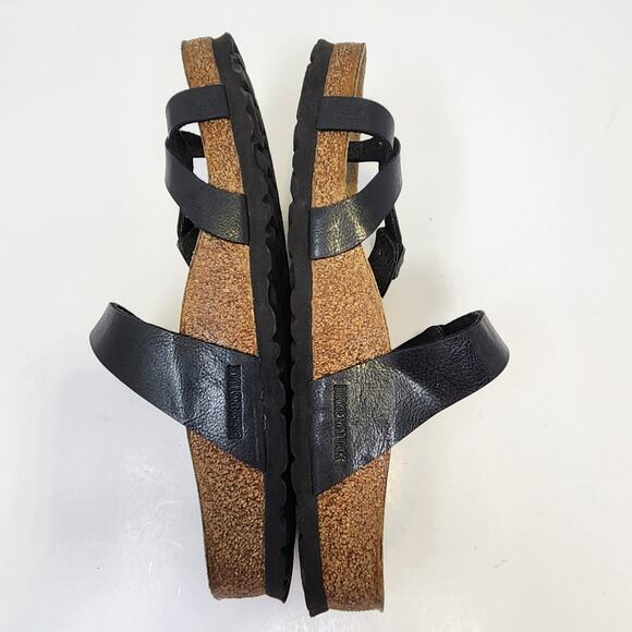 Birkenstock Mayari Black Birko Flor Slip On Sandal Size 38 US Women 7 Toe Loop - Picture 7 of 8